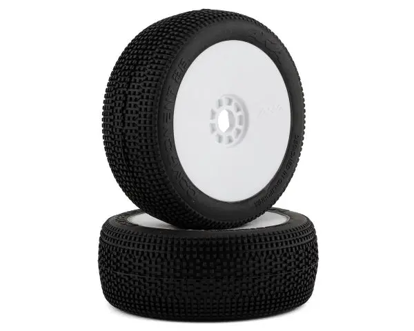 Aka Component 2Ab 1/8 Buggy Pre-Mounted Tires (2) (White) (Soft - Long Wear) 1