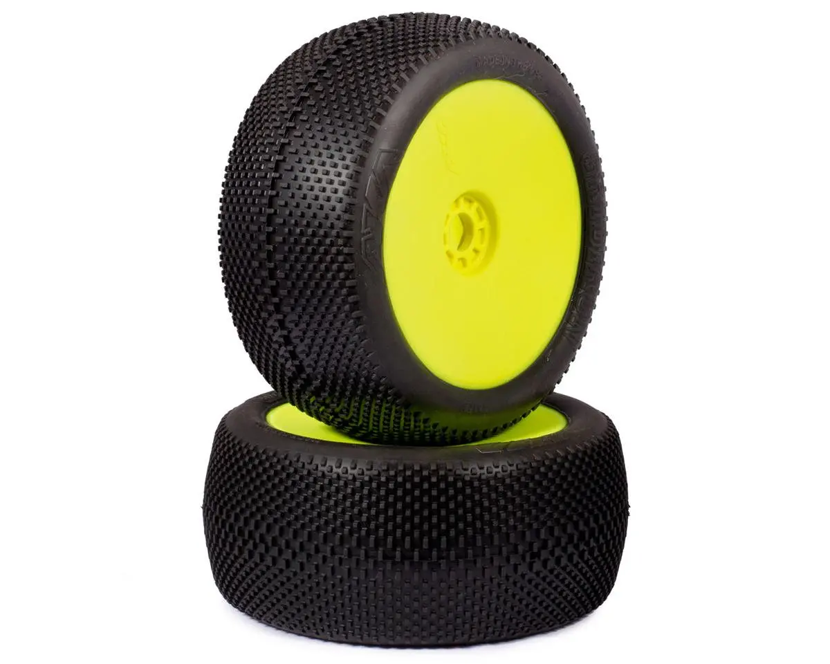 Aka Evo Gridiron 1/8 Truggy Pre-Mounted Tires (2) (Yellow) (Soft - Long Wear) 1
