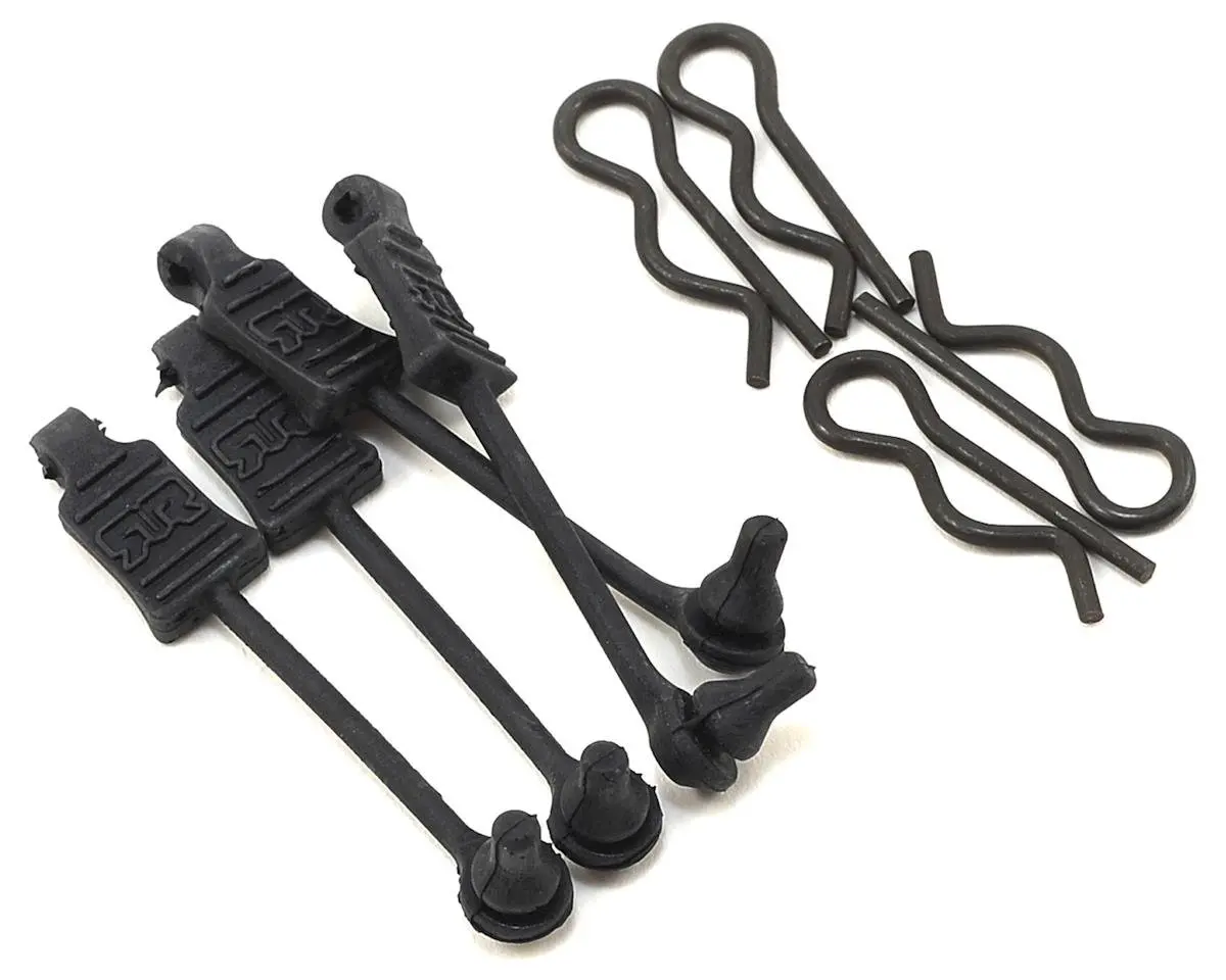 Arrma 1/8 Body Clips W/Rubber Retainers (Black) (4) 1