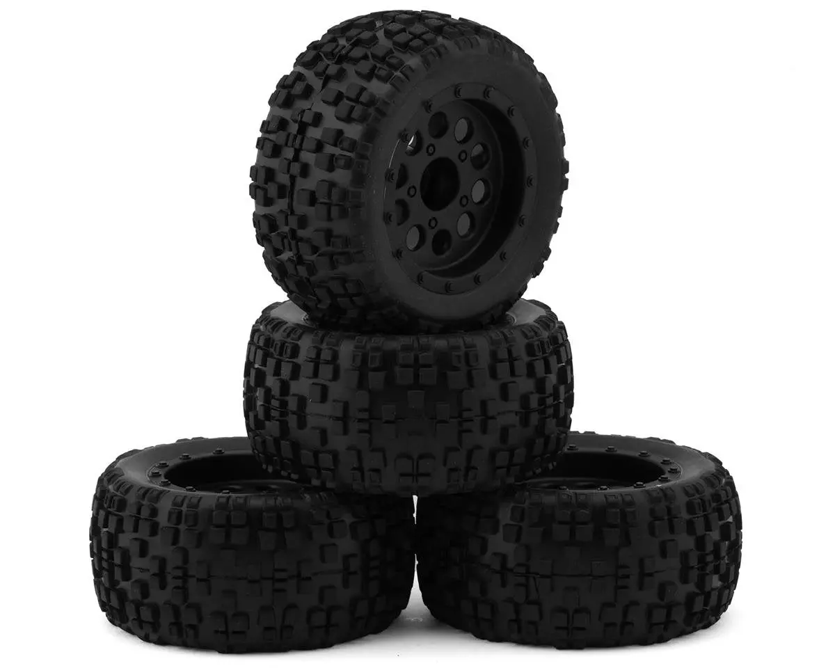 Team Associated Reflex 14Mt Pre-Mounted Tires (4) (Black) 1