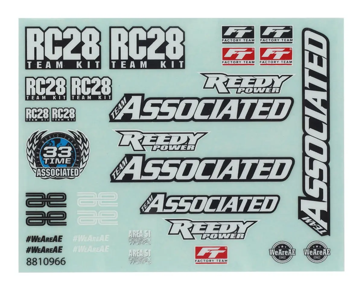 Team Associated Rc28r Decal Sheet 1