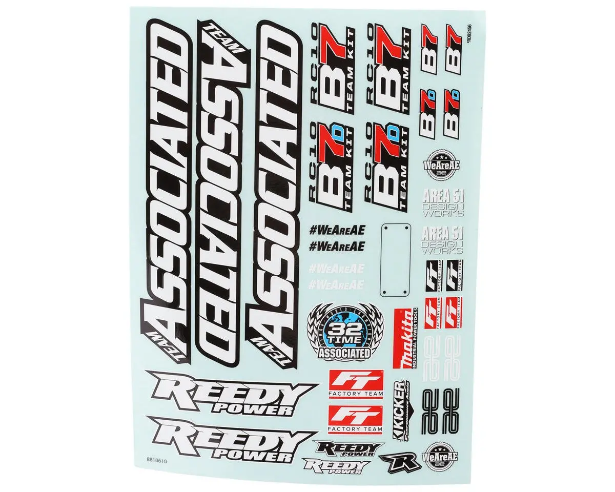 Team Associated Rc10b7/Rc10b7d Decal Sheet 1