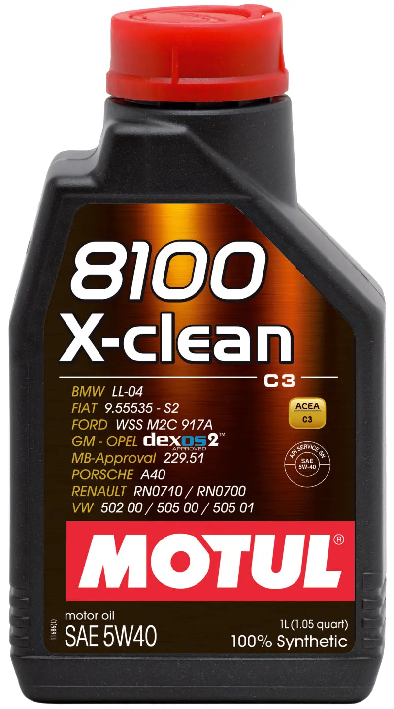 Motul 1L Synthetic Engine Oil 8100 5W40 X-Clean C3 1