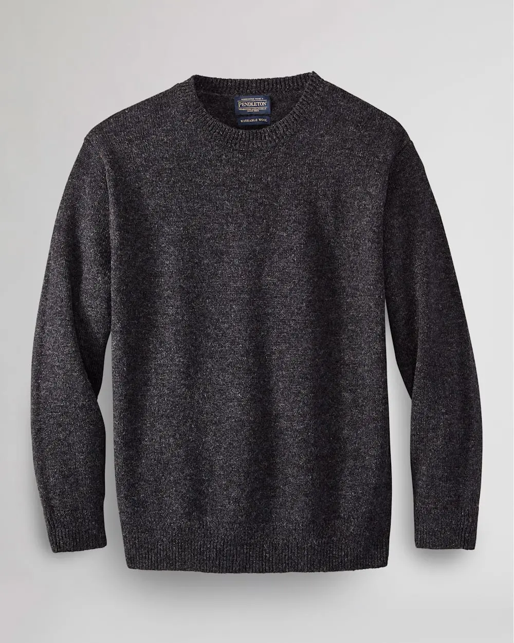 Pendleton Men's Relaxed Shetland Crew Sweater In Black Heather 1