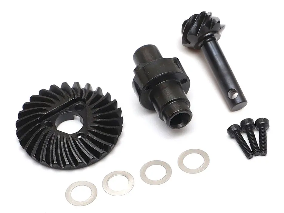Boom Racing Heavy Duty Keyed Bevel Helical Overdrive Gear 27/8T + Differential Locker Set 1