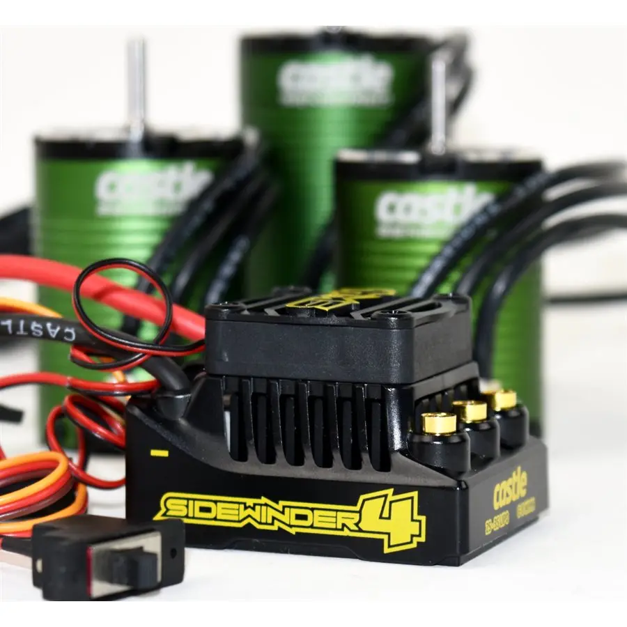 Castle Sw4, 12.6V, 2A Bec, Waterproof Sensorless Esc W/1406-4600 Sensored Motor Combo 1