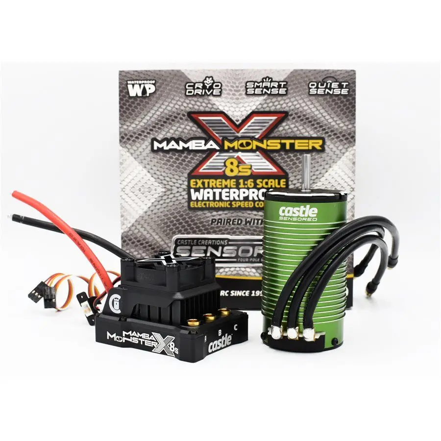 Castle Mamba Monster X 8S,  33.6V Esc W/1717-1650Kv Sensored Motor 1