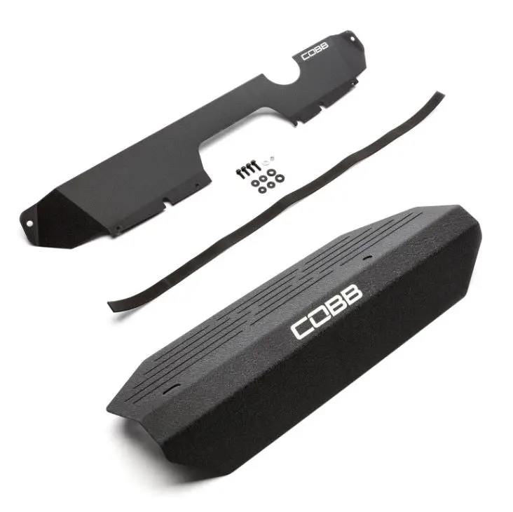 Cobb 15-21 Subaru Sti Radiator-Shroud + Alternator Cover Package - Wrinkle Black Hose 1