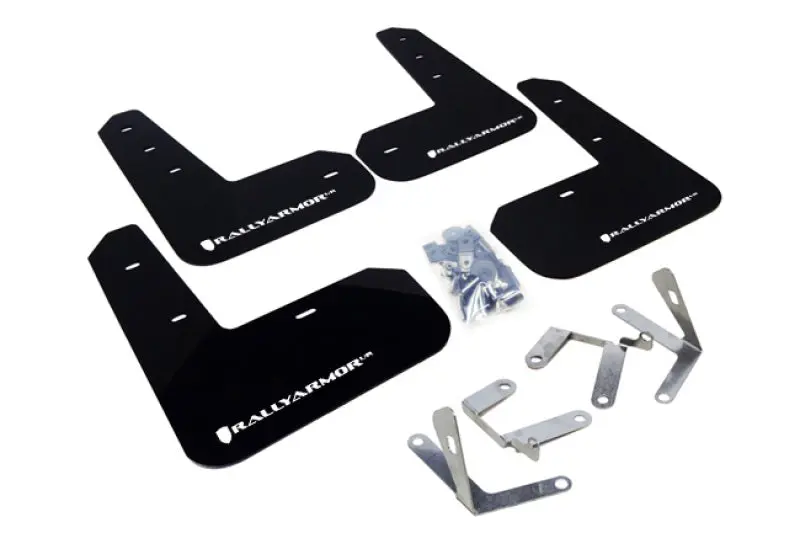 Rally Armor - Subaru 13-20 Brz - Polyurethane Mud Flaps (Black W/ White Logo) 1