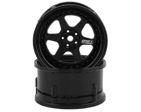 Ds Racing Drift Element 6 Spoke Drift Wheels (Triple Black) (2) (Adjustable Offset) W/12Mm Hex 1
