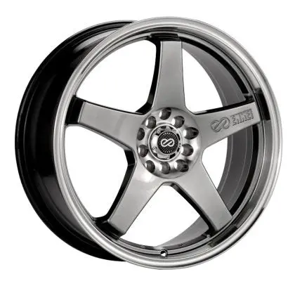 Enkei Ev5 17X7 4X100/114.3 45Mm Offset 72.6 Bore Diameter Hyper Black W/ Machined Lip Wheel 1