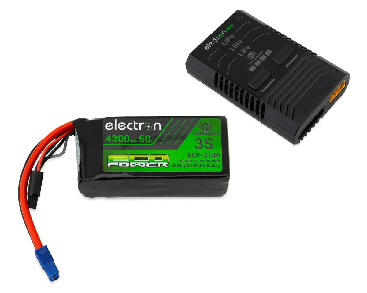Ecopower Intelligent 3S Hv 4300Mah Ec3 Lipo Battery/"Electron Mini" Charger Bundle (Axial™ 1/10 & Other Crawlers) 1