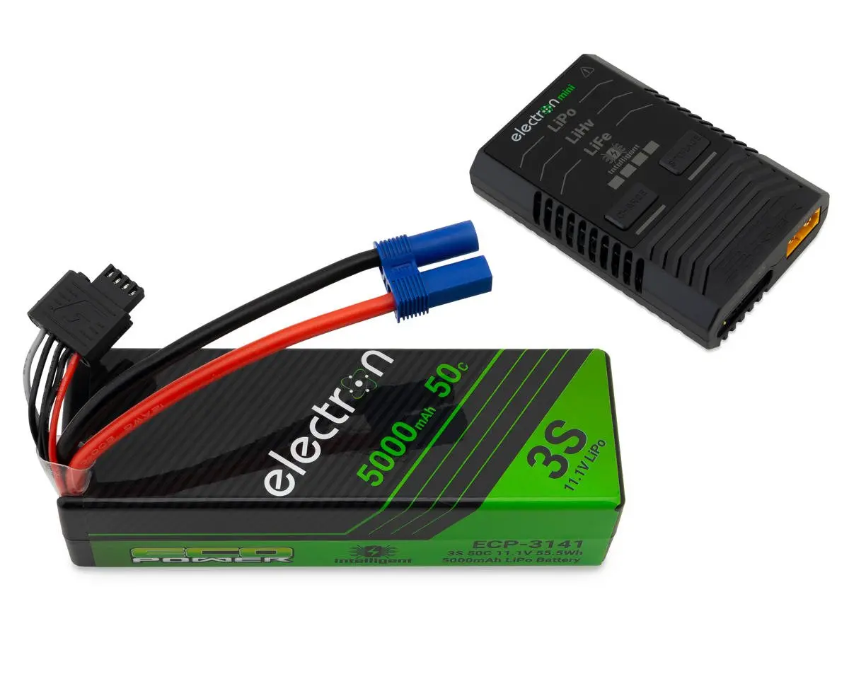 Ecopower Intelligent 3S 5000Mah Ec5 Lipo Battery/"Electron Mini" Charger Bundle (Arrma™/Losi™ 3S Vehicles & Scx6) 1