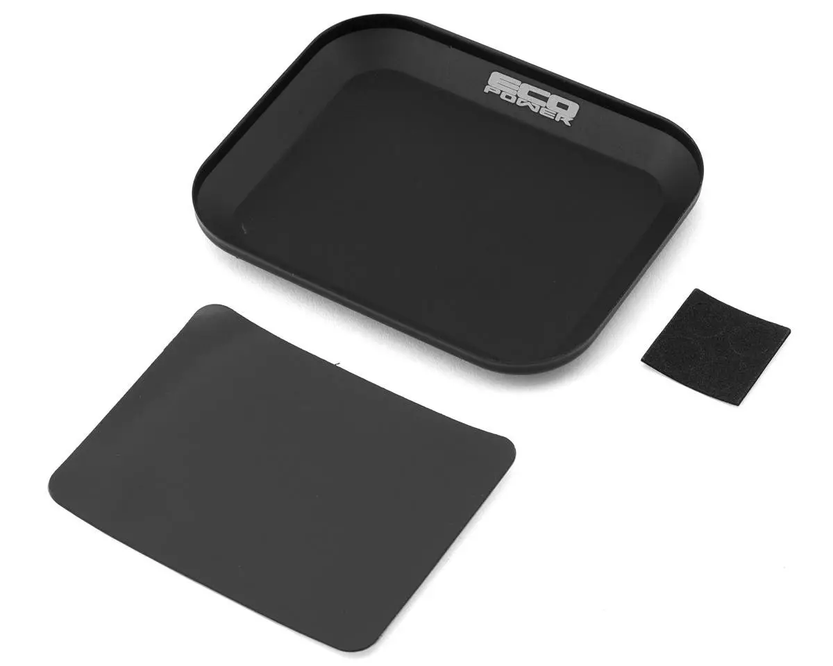 Ecopower Small Aluminum Magnetic Parts Tray/Screw Catcher (Black) (108X89x10mm) (4.25X3.5X0.39In) 1