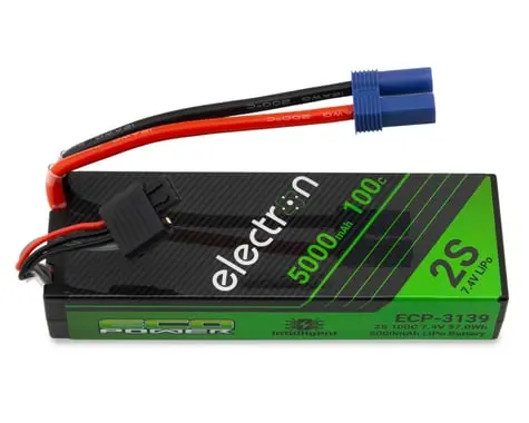 Ecopower "Electron" 2S 100C Intelligent Lipo Battery W/Ec5 Connector (7.4V/5000Mah) (Axial™/Losi™/Arrma™ 2S & 4S Vehicles) 1