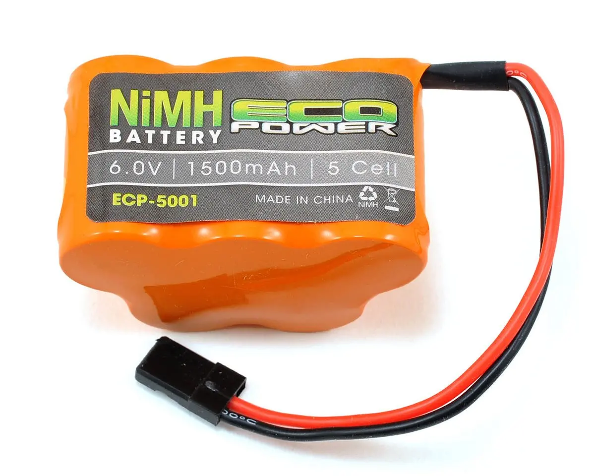 Ecopower 5-Cell Nimh Hump Receiver Pack W/Rx Connector (6.0V/1500Mah) 1