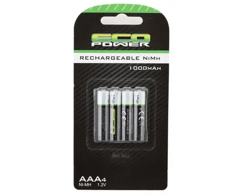 Ecopower High Power Rechargeable Aaa Nimh Batteries (4) (1.2V/1000Mah) (Mini-Z) 1