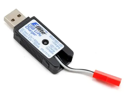E-Flite 180 Qx Hd Usb Lipo Charger (1S/500Ma/Jst) 1