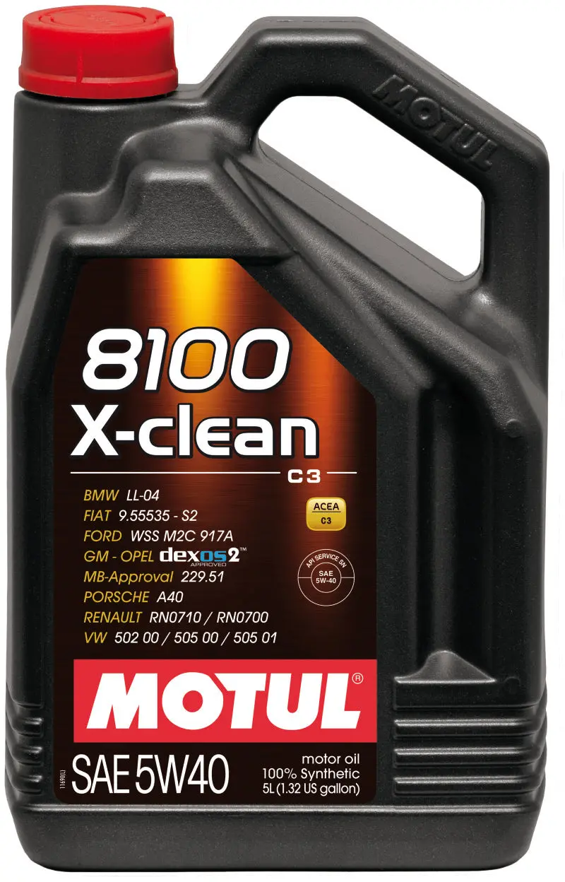 Motul 5L Synthetic Engine Oil 8100 5W40 X-Clean C3 1