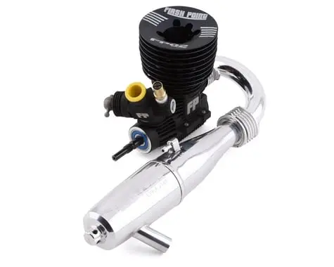 Flash Point Fp02 .21 3-Port Competition Nitro Buggy Engine Combo (Ceramic Rear Bearing) W/Fp2500 Pipe 1