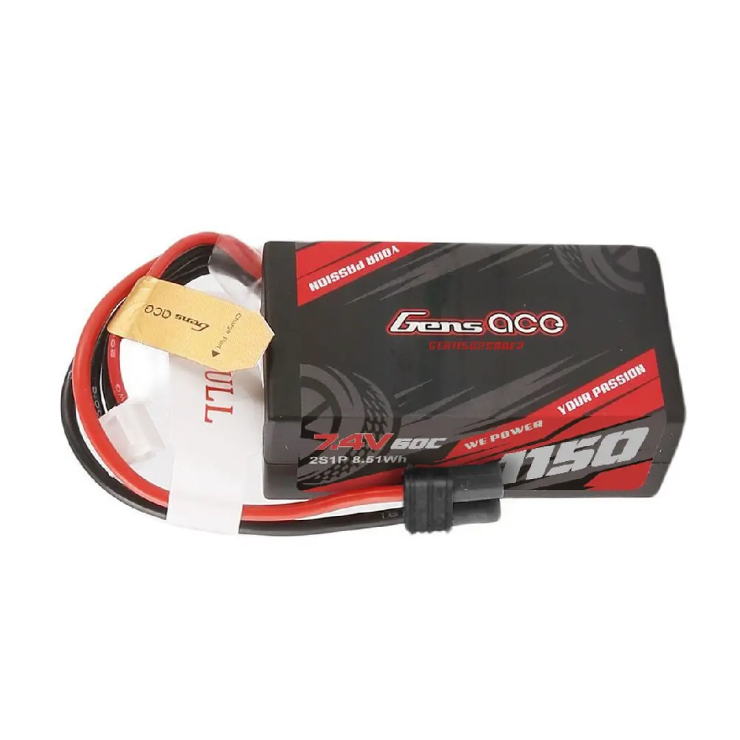 Gens Ace 1150Mah 2S 60C 7.4V Hardcase Lipo With Iec2 Plug 1