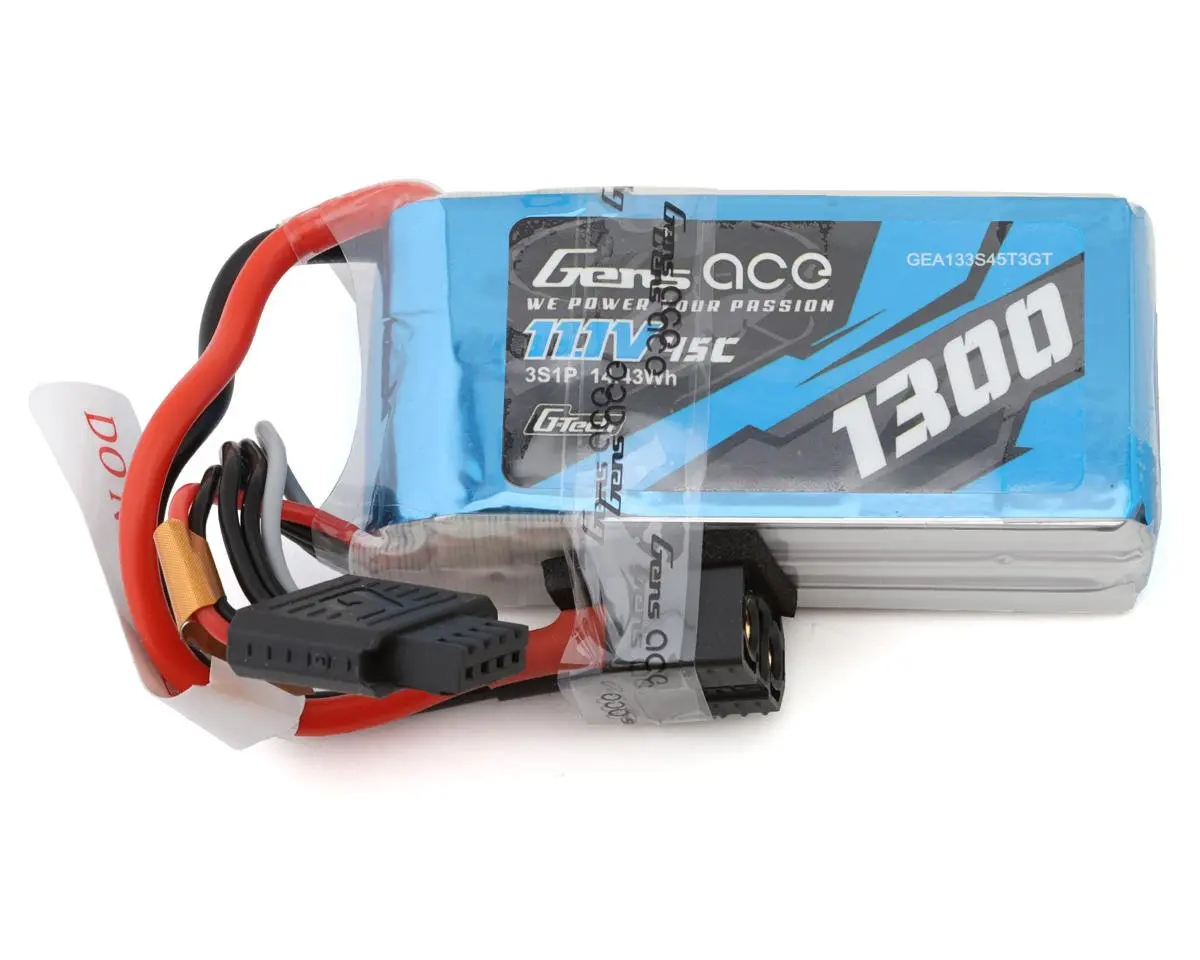 Gens Ace G-Tech Smart 3S Lipo Battery 45C (11.1V/1300Mah) W/Universal Connector 1