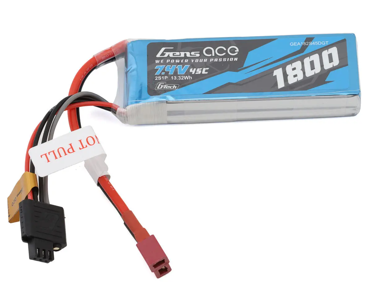 Gens Ace G-Tech 1800Mah 2S 7.4V 45C Lipo Deans Plug 1