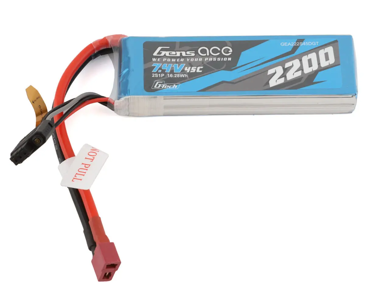 Gens Ace 2S G-Tech Smart Lipo Battery 45C (7.4V/2200Mah) W/T-Style Connector 1