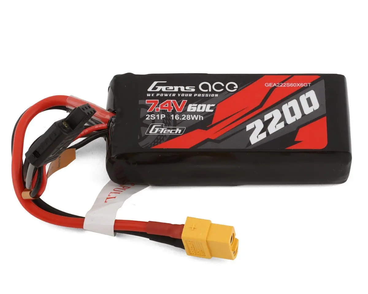 Gens Ace 2S G-Tech Smart Lipo Battery 60C (7.4V/2200Mah) W/Xt-60 Connector 1
