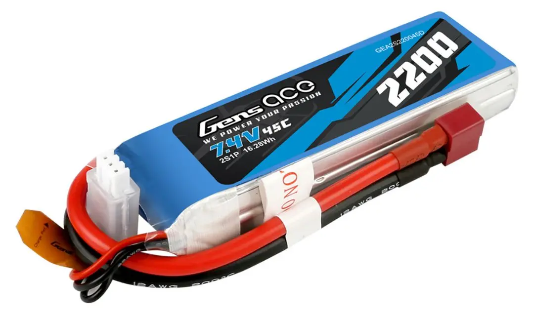 Gens Ace 2200Mah 2S1p 7.4V 45C Lipo Deans Plug Soft Case 1