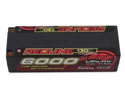 Gens Ace Redline 4S Lihv Lipo Battery 130C W/5Mm Bullets (15.2V/6000Mah) 1