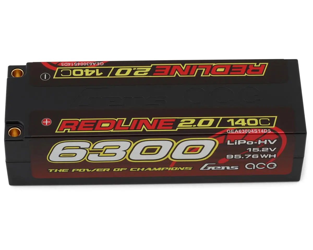 Gens Ace Redline 2.0 4S Lihv Battery 140C (15.2V/6300Mah) W/5.0Mm Bullet 1