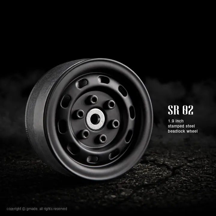 Gmade 1.9 Sr02 Beadlock Wheels (Matt Black) (2) 1