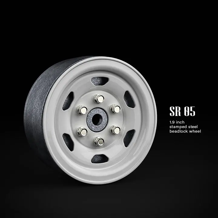 Gmade 1.9 Sr05 Beadlock Wheels (Gloss White) (2) 1
