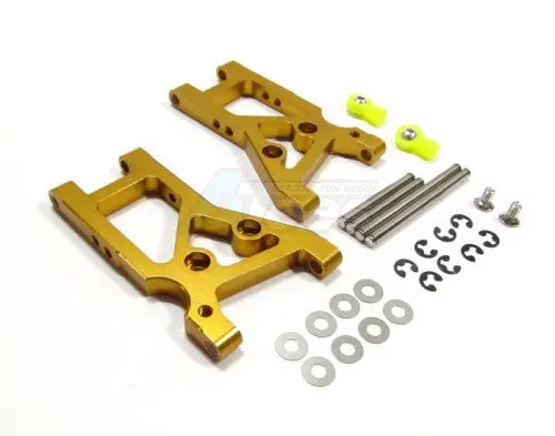 Gpm Racing Aluminum Rear Arm With Shims & E-Clips & Pins & Ball Screws & Screws - 1Pr Set Green For Hpi Rs4 3 1
