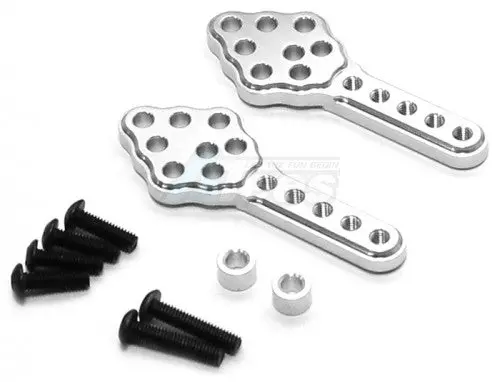 Gpm Racing Aluminum Front/Rear Adjustable Shock Tower Mount With Multiple Angles (Up & Down) -1Pr Silver 1