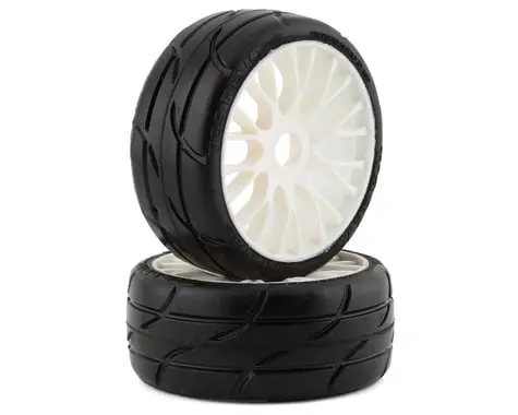 Grp Tires Gt - To3 Revo Belted Pre-Mounted 1/8 Buggy Tires (White) (2) (Xm7) W/Rigid Wheel 1
