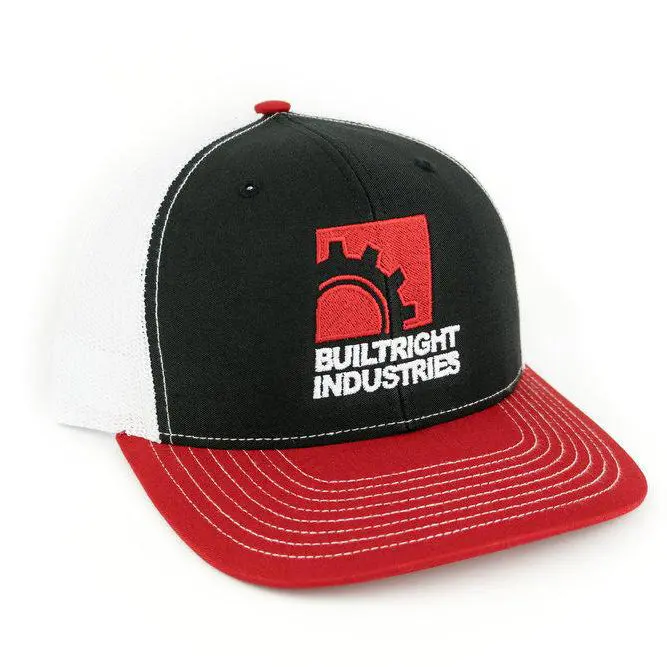 Builtright Industries Gearbox Logo Hat - Red, White And Black 1