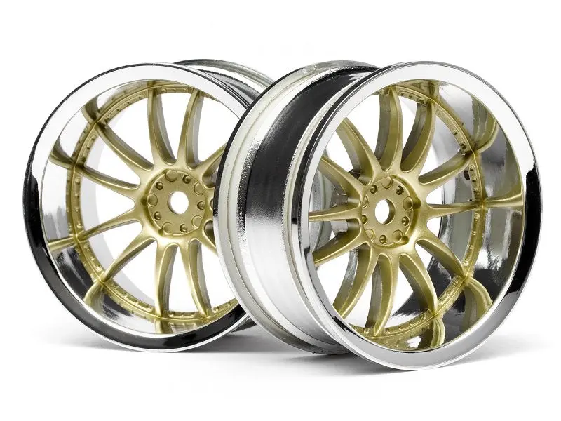 Hpi Work Xsa 02C Wheel, 26Mm-6Mm Offset, Chrome/Gold 1