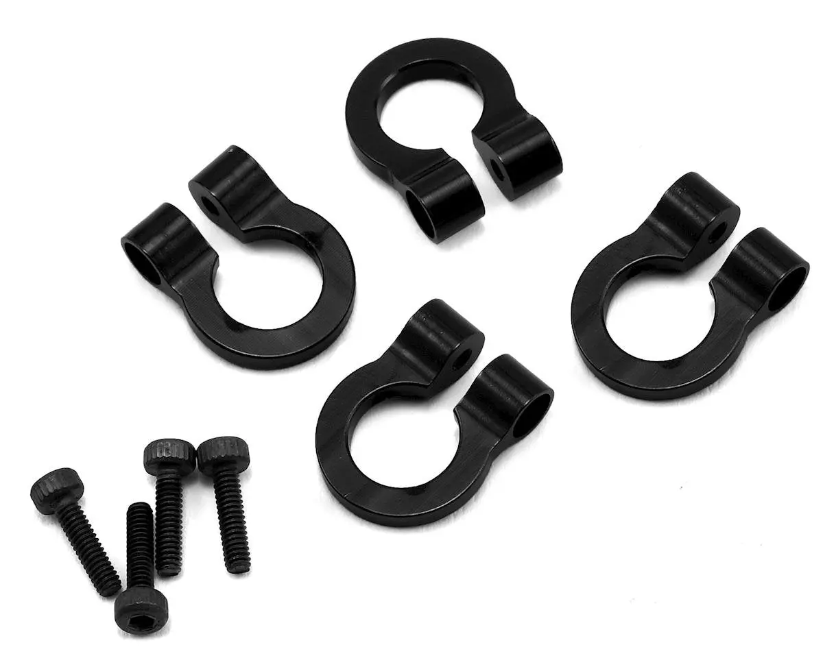 Hot Racing 1/10 Aluminum Tow Shackle D-Rings (4) (Black) 1