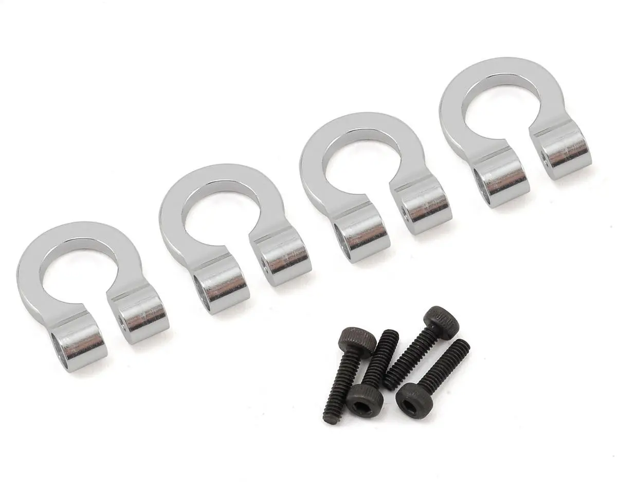 Hot Racing 1/10 Aluminum Tow Shackle D-Rings (Silver) (4) 1