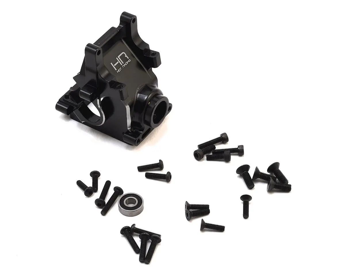 Hot Racing Aluminum Gearbox Case Bulkhead (Black) 1