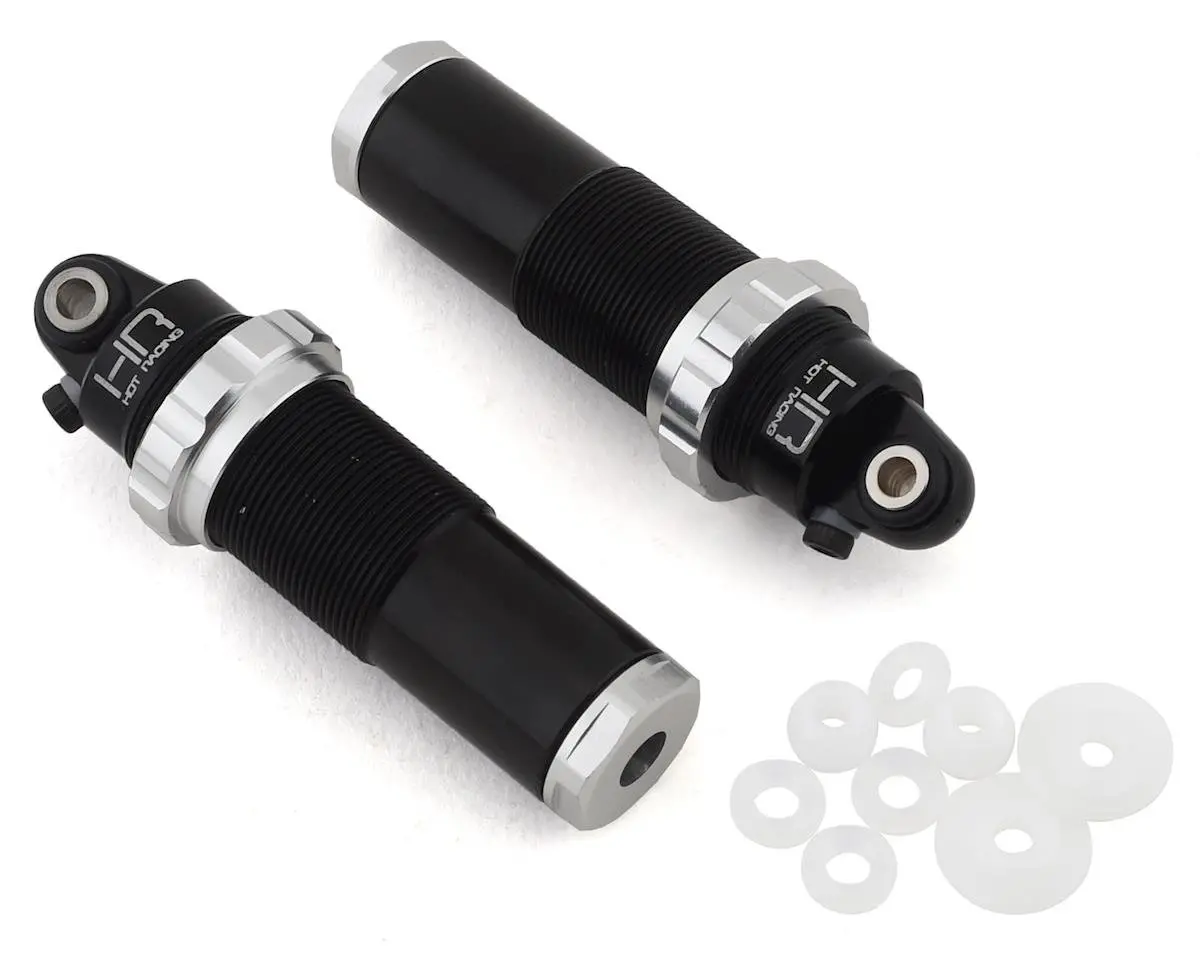 Hot Racing Aluminum Threaded Front Bleeder Shock Bodies (Black) (2) 1