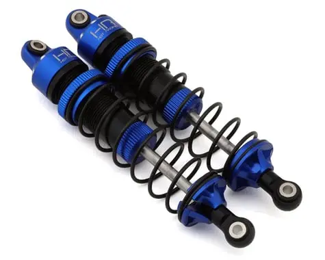 Hot Racing 87Mm Pre-Assembled Aluminum Threaded Shocks For Traxxas® Mini Maxx® (Blue) (2) (Front/Rear) 1