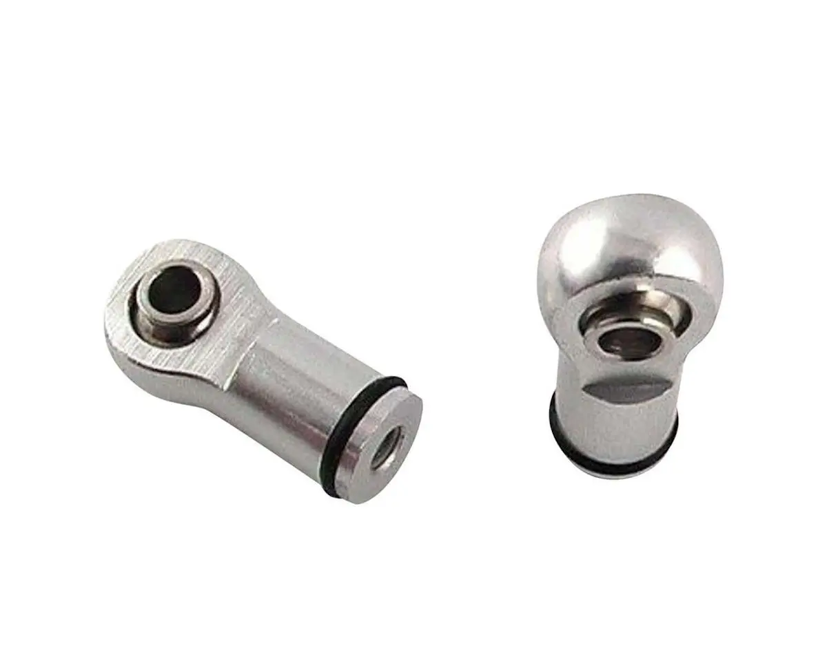 Hot Racing Aluminum Revo Style Ball Shock Ends (Silver) 1
