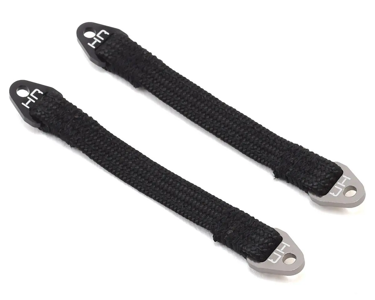 Hot Racing 85Mm Suspension Travel Limit Straps (2) (Black/Silver) 1