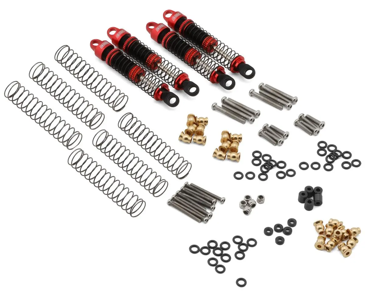 Injora Ascent18/Venture 18 Long Travel 59Mm Aluminum Oil-Filled Shocks (Red) (4) 1