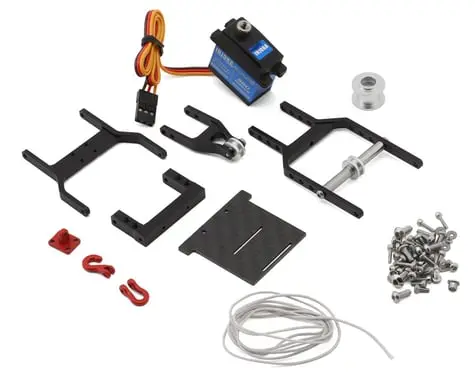 Injora Axial Scx24 1/24 Tow Truck Crane Kit & Injs2065-360 Winch Servo (Black) 1
