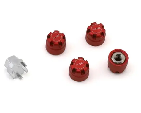 Injora 2.5Mm Aluminum Wheel Cap Lock Nuts (Red) (4) 1