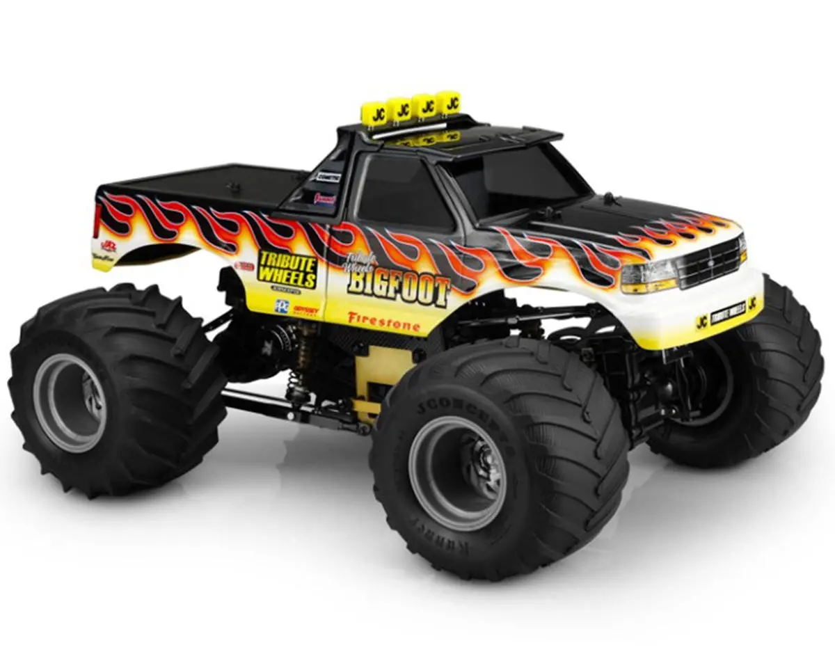 Jconcepts 1993 Ford F250 Raptor "Bigfoot" Monster Truck Body (Clear) (13") W/Fastback & Visor 1